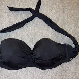 VS PINK Black Strapless Pushup Bathing Suit Top